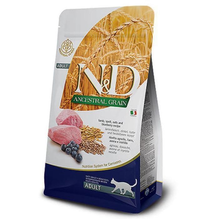Сухой корм для кошек Farmina LOW GRAIN ягненок, черника 1.5 кг (8010276021595)