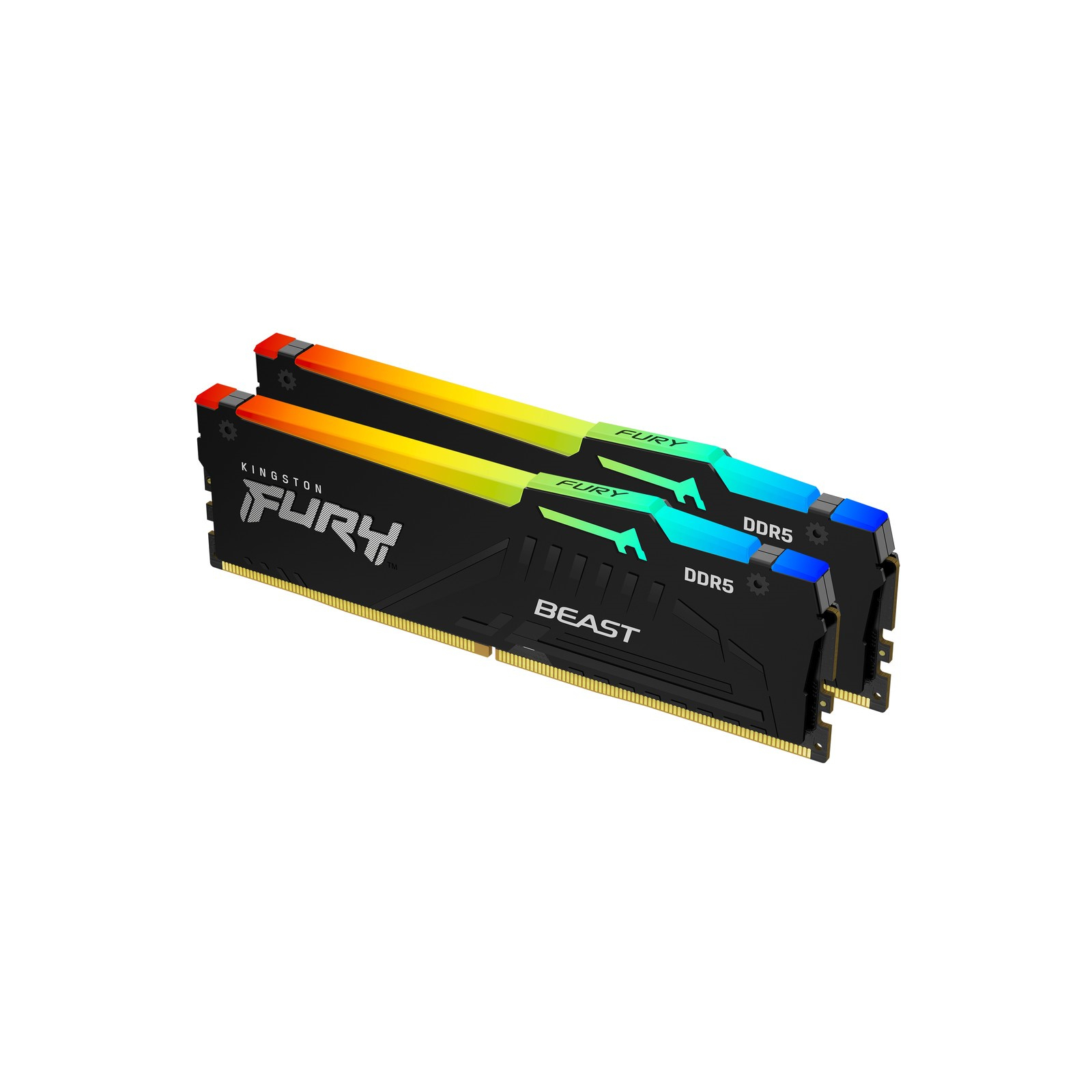 Модуль памяти для компьютера DDR5 16GB 5200 MHz Beast Black RGB Kingston Fury (ex.HyperX) (KF552C40BBA-16)
