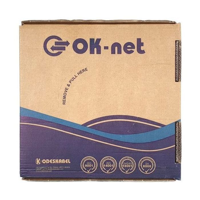 Кабель сетевой OK-Net UTP 100м cat.5e (U/UTP-cat.5E) (КПВ-ВП (100) 4х2х0,49 / 100) изображение 2