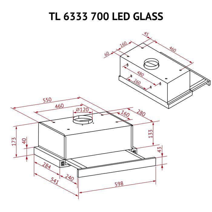 Витяжка кухонна Perfelli TL 6333 BL 700 LED GLASS зображення 12