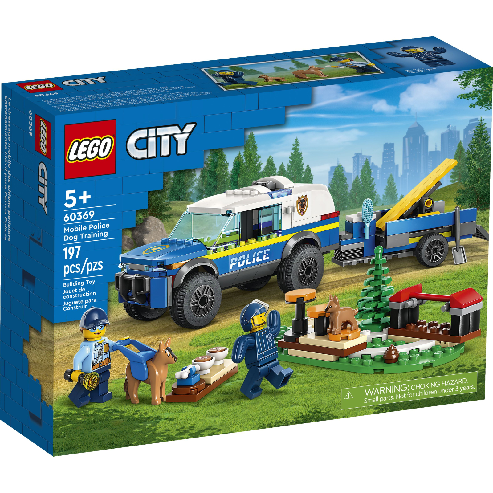 Конструктор LEGO City Мобільний майданчик для дресування поліцейських собак 197 деталей (60369)