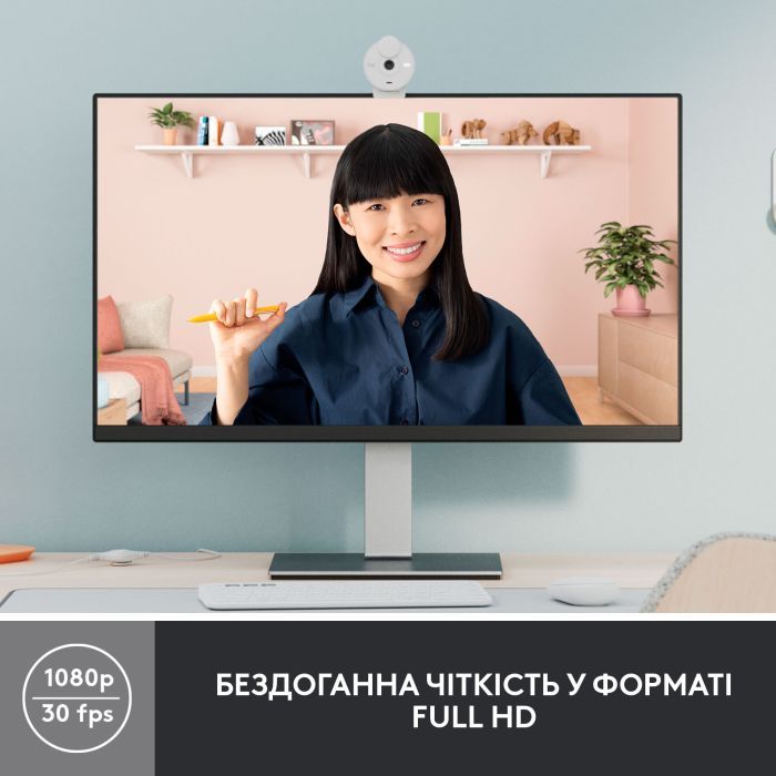 Веб-камера Logitech Brio 300 FHD Rose (960-001448) изображение 2