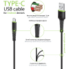 Дата кабель USB 2.0 AM to Type-C 2.0m CBFLEXT2 Black Intaleo (1283126521423) зображення 4
