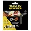 Сітка абразивна Stanley шліфувальна для ексцентрика 125 мм, 3 листа, перетин 80,120,240, для KA198/199/191 (STA39267)