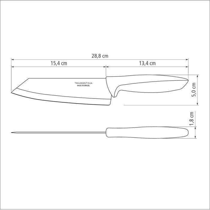 Кухонный нож Tramontina Plenus Light Grey 152 мм (23443/136) изображение 3
