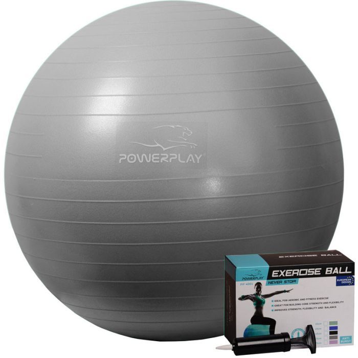 Мяч для фитнеса PowerPlay 4001 65см Чорний + помпа (PP_4001_65_Black)