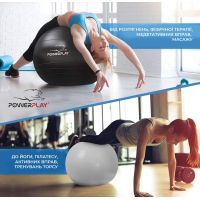 Мяч для фитнеса PowerPlay 4001 65см Блакитний + помпа (PP_4001_65_Blue) изображение 9