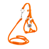 Шлей для собак WAUDOG Glamour с поводком круглая Д 6 мм А 26-46 см В 30-50 см оранжевая (34014)