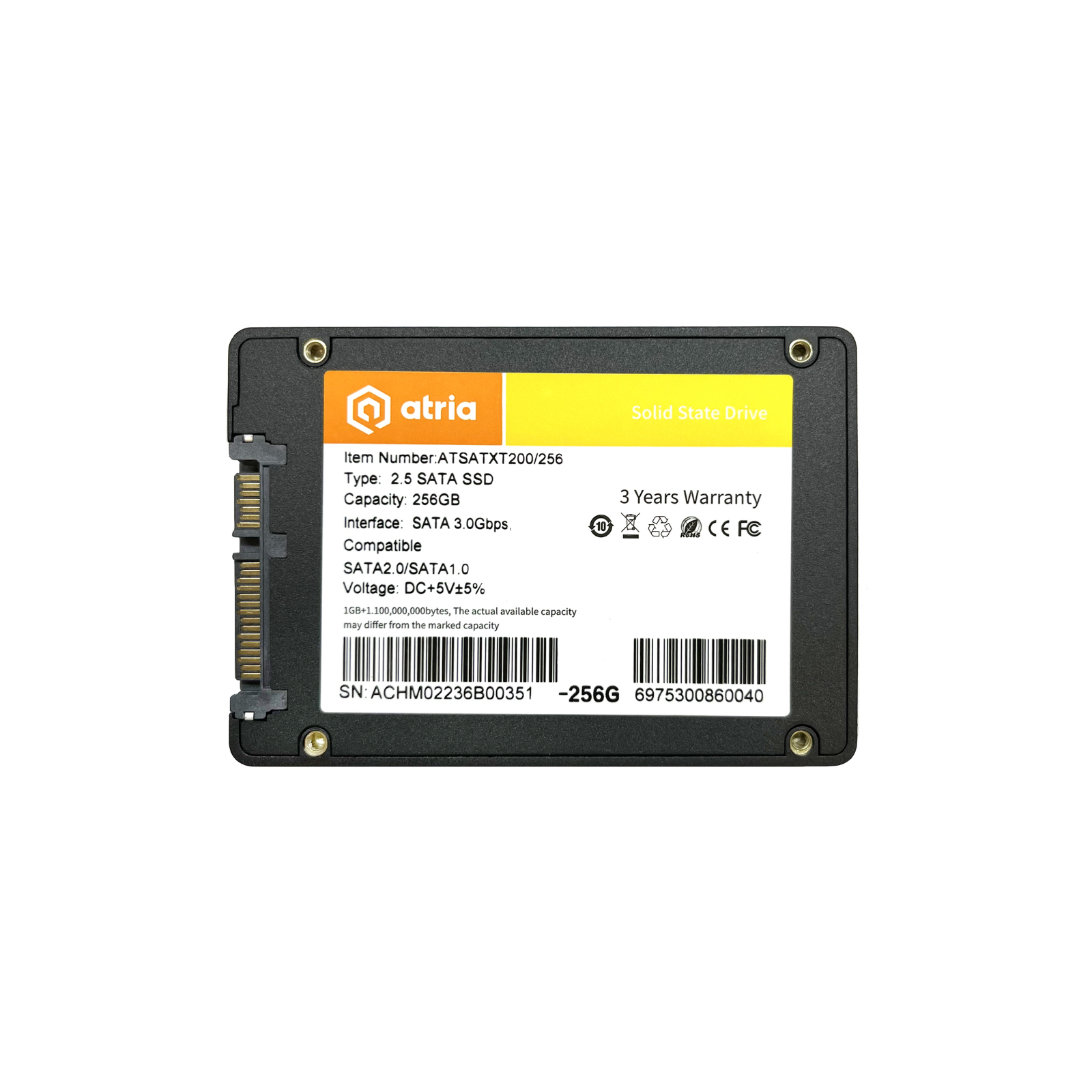 Накопитель SSD 2.5" 128GB XT200 ATRIA (ATSATXT200/128) изображение 2