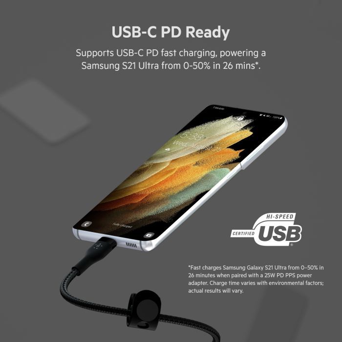 Дата кабель USB-C to USB-C 1.0m Belkin (CAB011BT1MBK) зображення 10