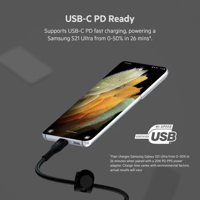 Дата кабель USB-C to USB-C 1.0m Belkin (CAB011BT1MBK) изображение 10