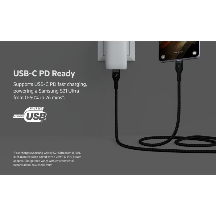 Дата кабель USB-C to USB-C 1.0m Belkin (CAB011BT1MBK) зображення 12