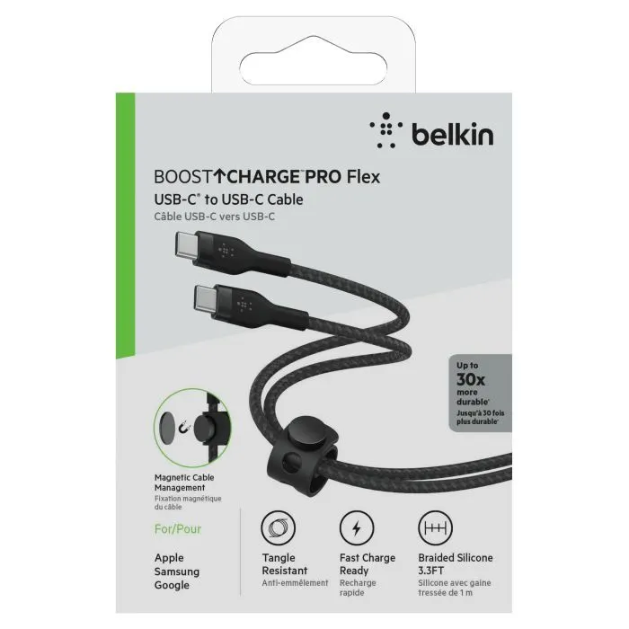Дата кабель USB-C to USB-C 1.0m Belkin (CAB011BT1MBK) изображение 2