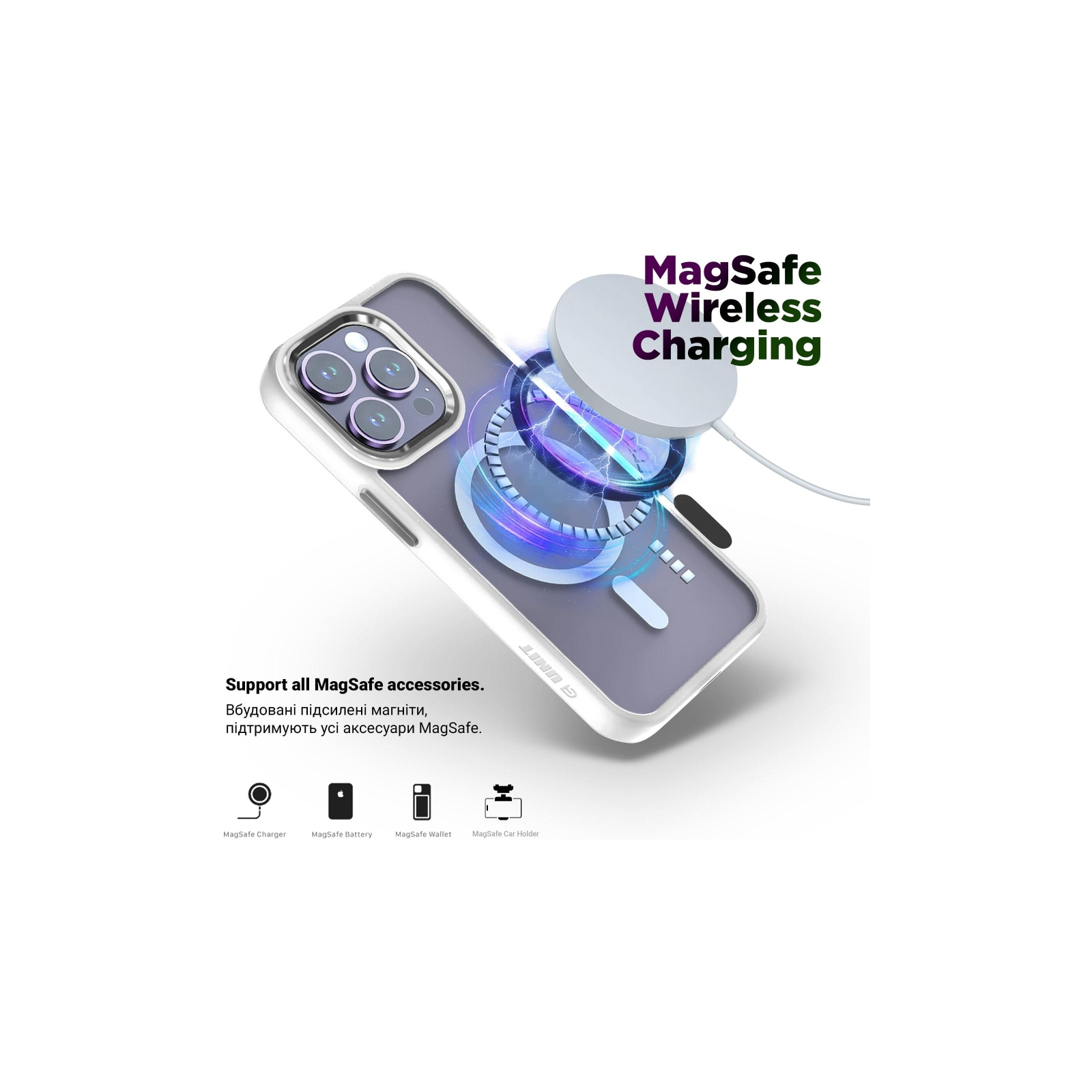 Чехол для мобильного телефона Armorstandart Unit MagSafe Apple iPhone 13 Matte Clear Silver (ARM70445) изображение 3