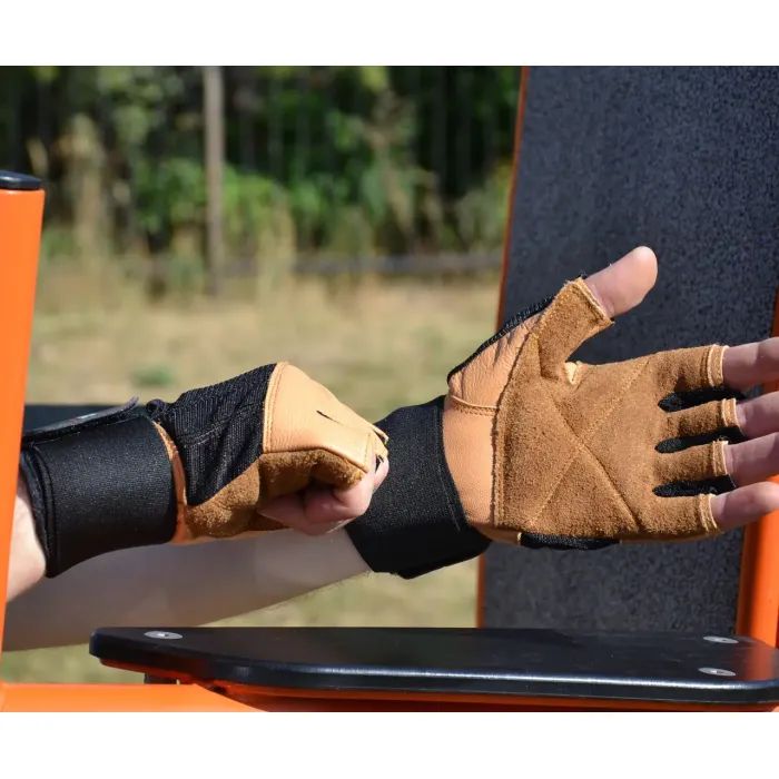 Рукавички для фітнесу MadMax MFG-269 Professional Brown L (MFG-269-Brown_L) зображення 7