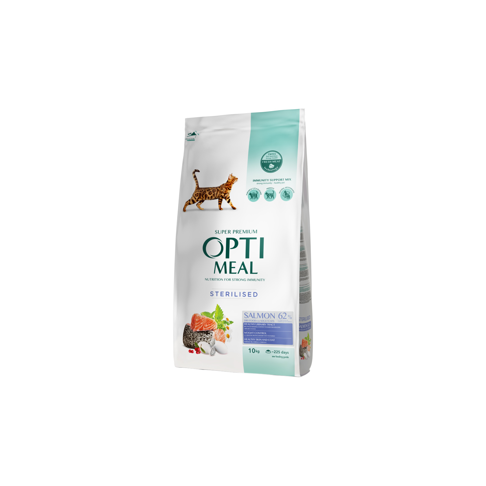 Сухой корм для кошек Optimeal для стерилизованных/кастрированных с лососем 10 кг (4820215368179)