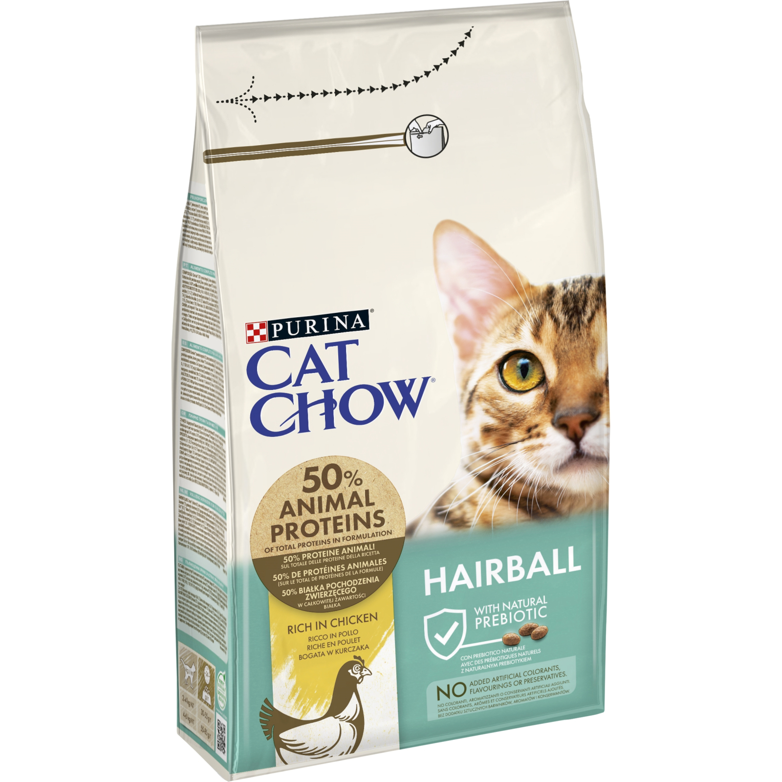 Сухой корм для кошек Purina Cat Chow Hairball с курицей 1.5 кг (5997204514486) изображение 2