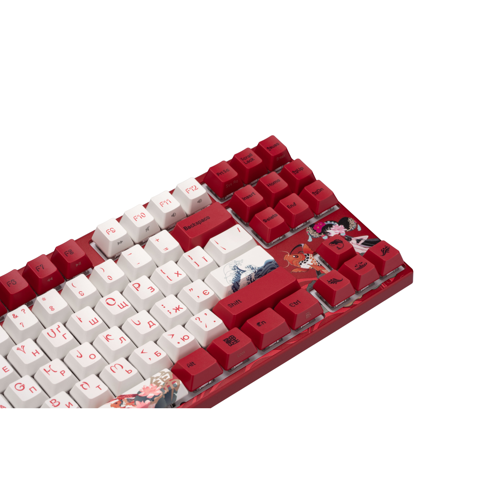 Клавиатура Varmilo VEM87 Koi 87Key EC V2 Rose USB UA White LED Red (A33A039B0A3A17A034) изображение 13
