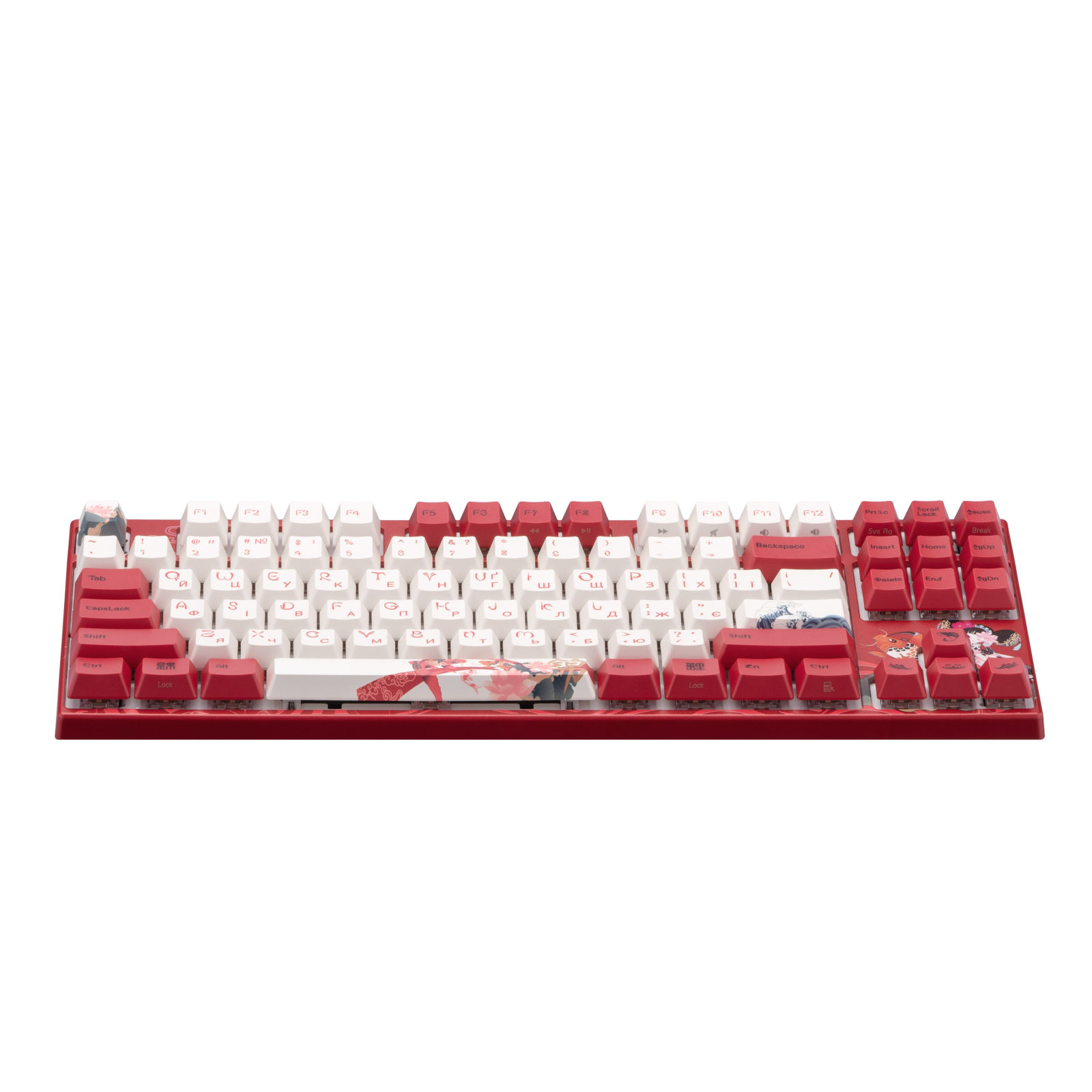 Клавіатура Varmilo VEM87 Koi 87Key EC V2 Rose USB UA White LED Red (A33A039B0A3A17A034) зображення 8