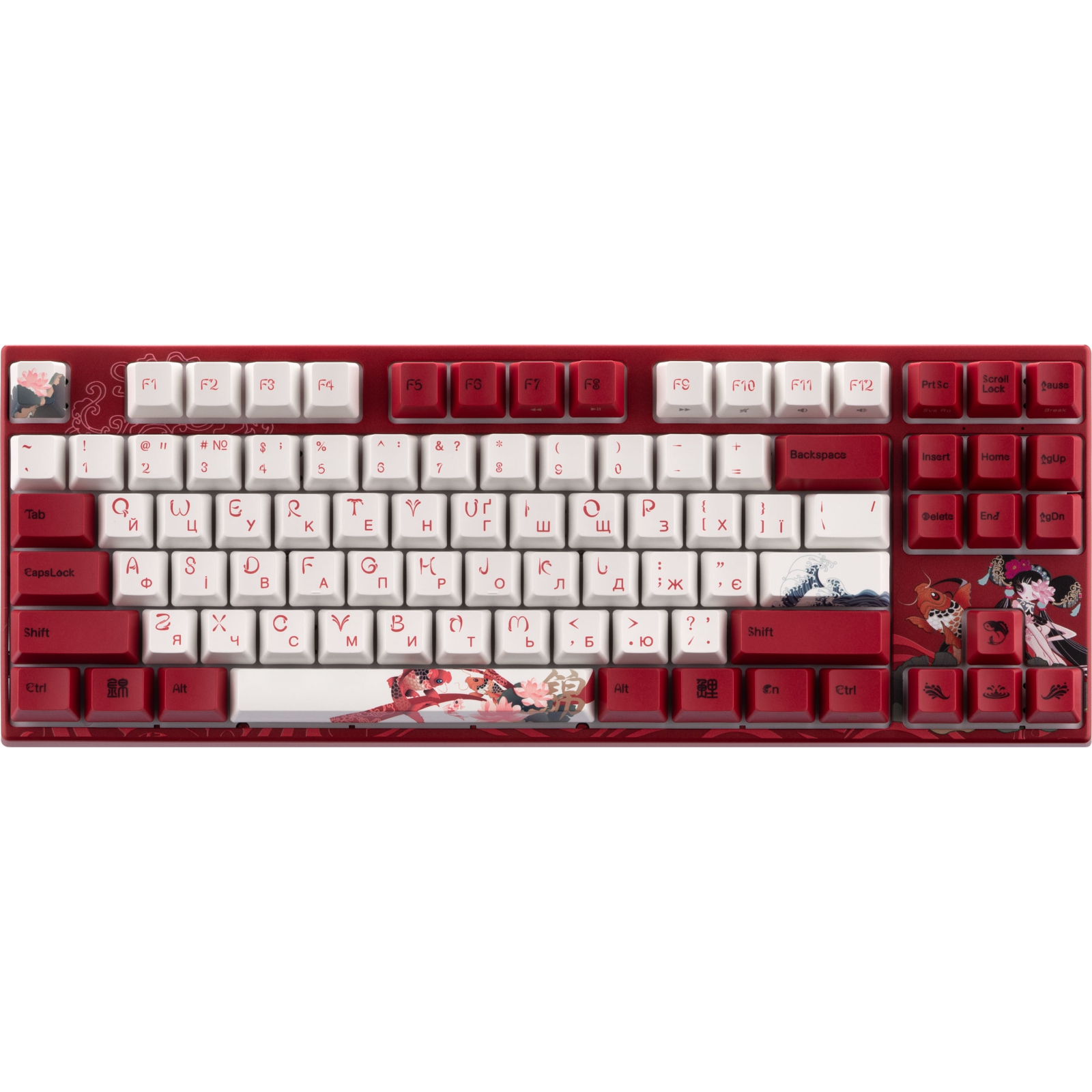 Клавіатура Varmilo VEM87 Koi 87Key EC V2 Rose USB UA White LED Red (A33A039B0A3A17A034)