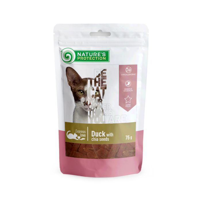 Лакомство для котов Nature's Protection with duck with chia seeds 75 г (SNK46113)