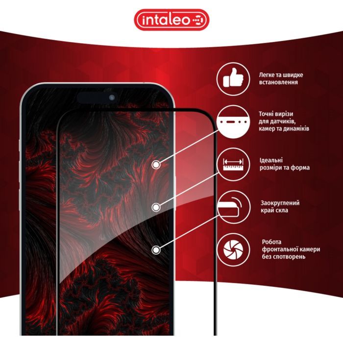 Стекло защитное Intaleo Full Glue Apple iPhone 15 (1283126575242) изображение 3