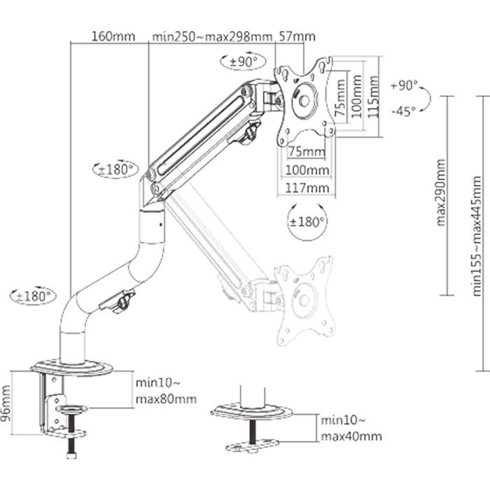 Кронштейн Brateck LDT71-C012N зображення 5