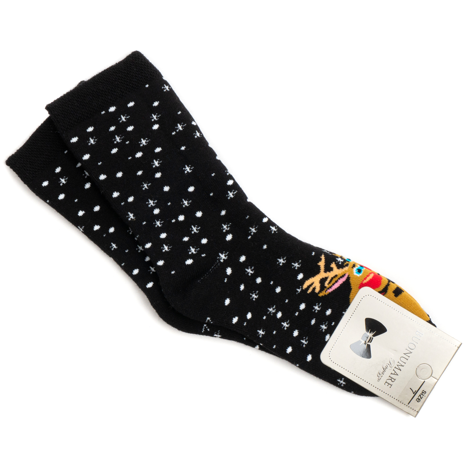 Шкарпетки дитячі BNM махрові з оленем (M1C0101-2143-7-black) зображення 2