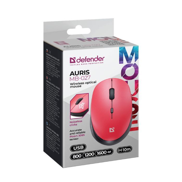 Мышка Defender Auris MB-027 Silent Wireless White (52028) изображение 4