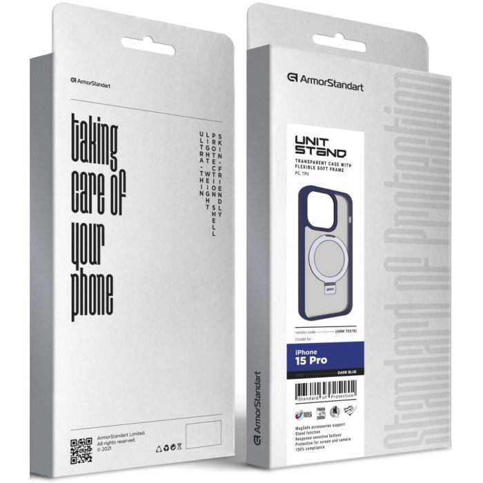 Чехол для мобильного телефона Armorstandart Unit Stand Apple iPhone 15 Pro Black (ARM70576) изображение 2
