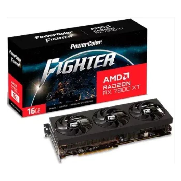 Видеокарта PowerColor Radeon RX 7800 XT 16Gb FIGHTER (RX 7800 XT 16G-F/OC) изображение 2