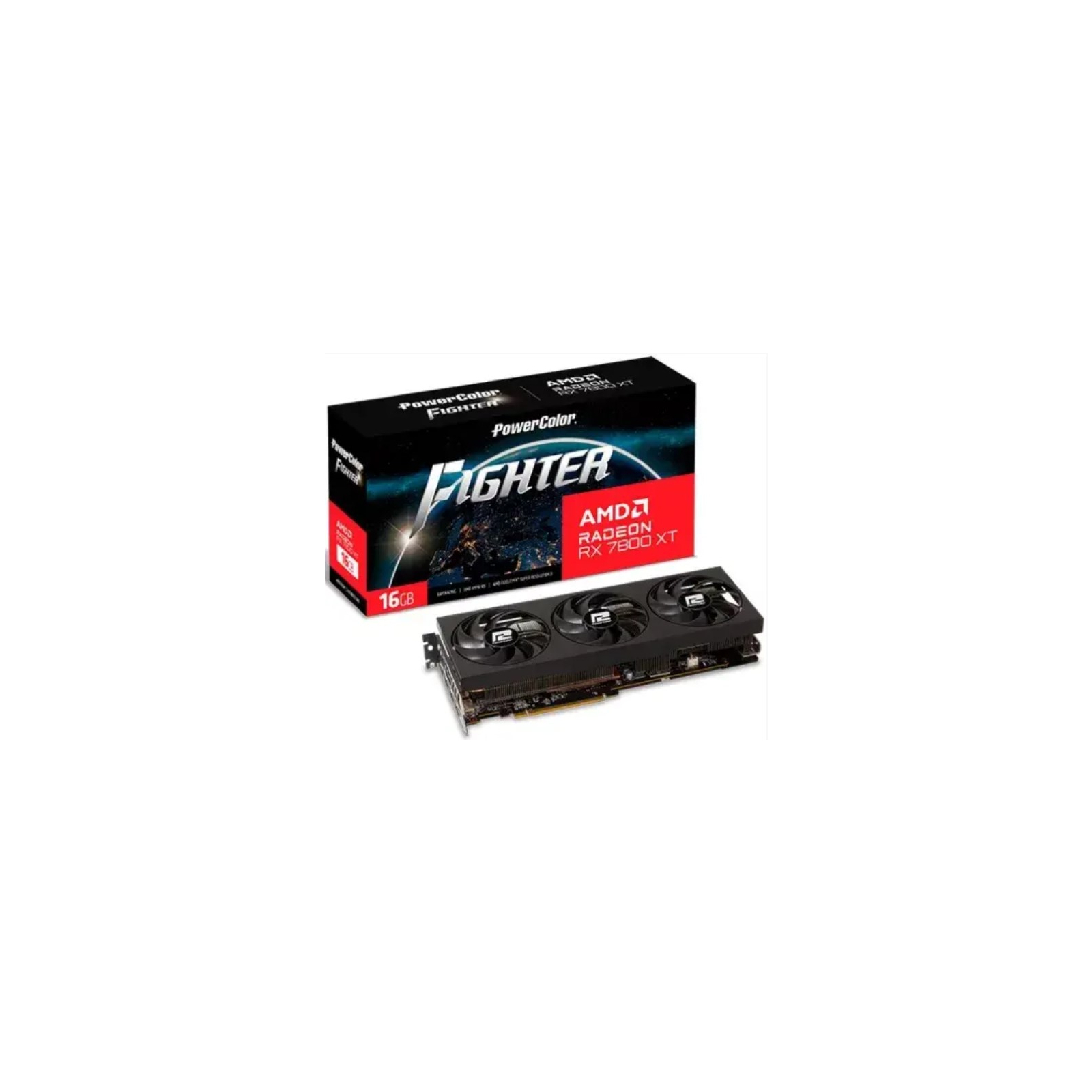 Видеокарта PowerColor Radeon RX 7800 XT 16Gb FIGHTER (RX 7800 XT 16G-F/OC) изображение 2