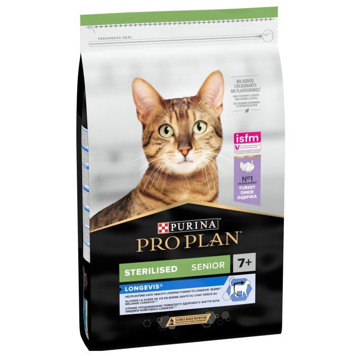 Сухой корм для кошек Purina Pro Plan Sterilised Senior с индейкой 10 кг (7613034989314)