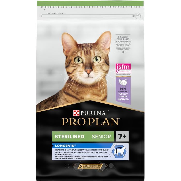 Сухой корм для кошек Purina Pro Plan Sterilised Senior с индейкой 10 кг (7613034989314) изображение 2