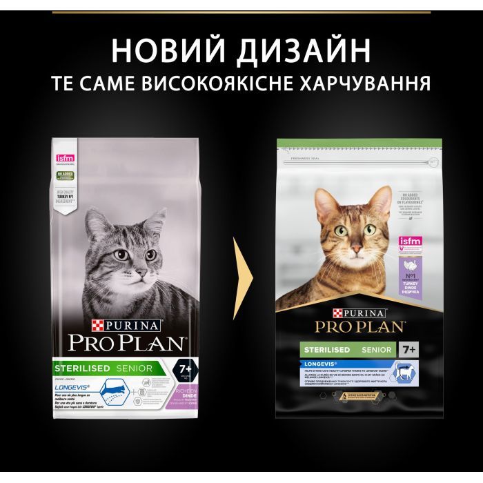 Сухой корм для кошек Purina Pro Plan Sterilised Senior с индейкой 10 кг (7613034989314) изображение 8