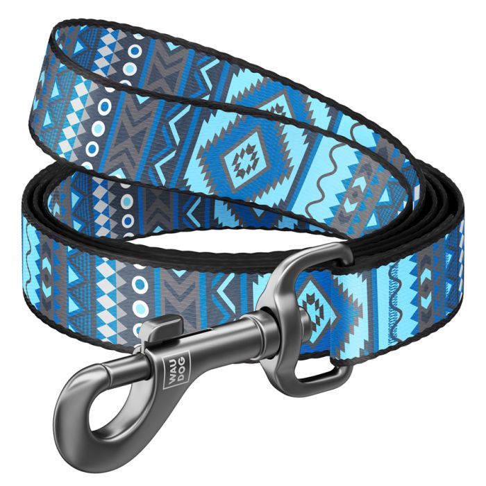 Поводок для собак WAUDOG Nylon "Этно синий" M (4600)