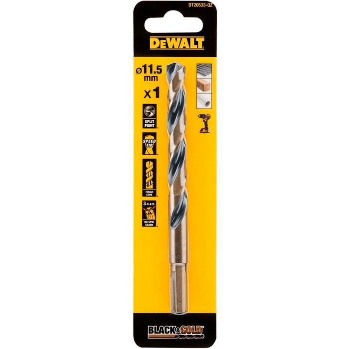Сверло DeWALT по металлу Black & Gold,HSS-G, 11.5 х 142 х 94 мм (DT20533)