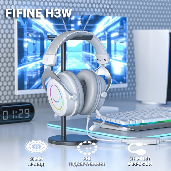 Наушники Fifine H3 RGB Black (H3) изображение 6
