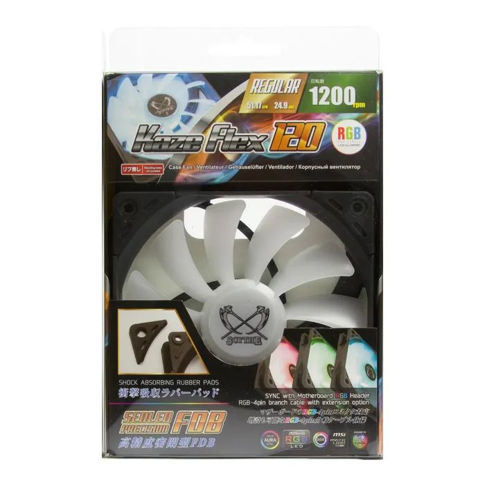 Кулер для корпуса Scythe Kaze Flex 120 RGB Fan (SU1225FD12MR-RH) изображение 10