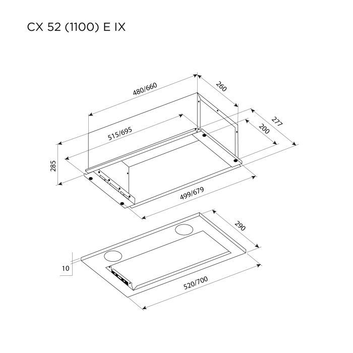 Вытяжка кухонная Pyramida CX 52 (1100) E BL изображение 10