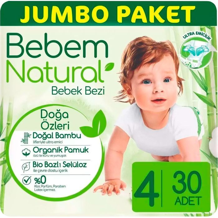 Підгузки Bebem Natural 4 maxi 7-14 кг 52 шт (8690536836307) зображення 2