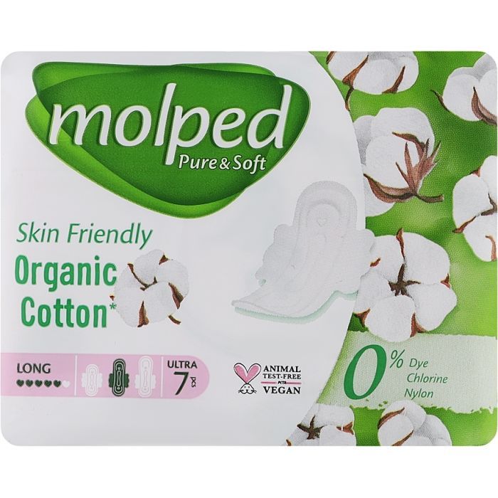 Гигиенические прокладки Molped Pure&Soft Long 5 капель 7 шт. (8690536842216)