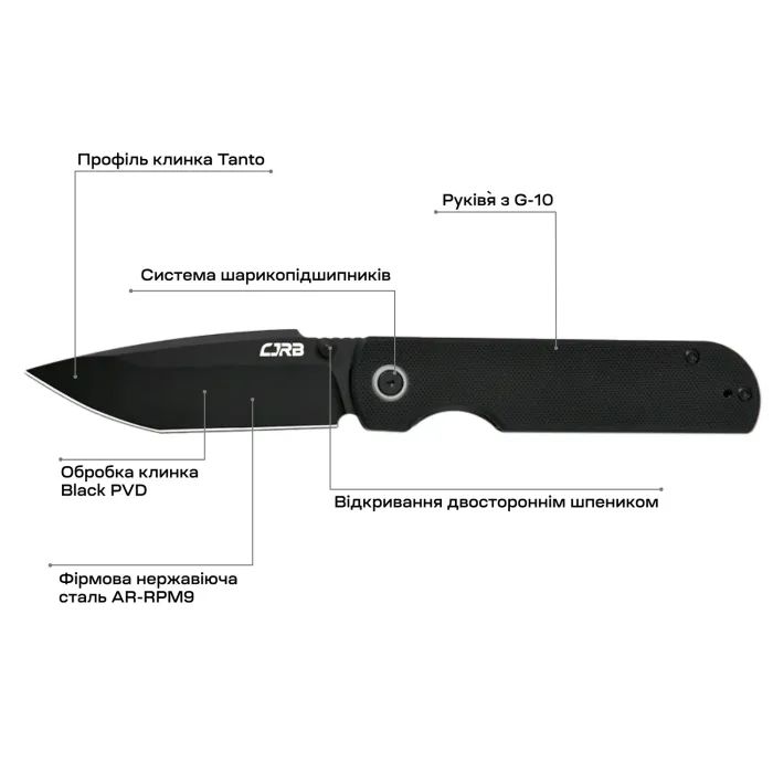 Нож CJRB Nova Green PVD (J1937-BGN) изображение 4