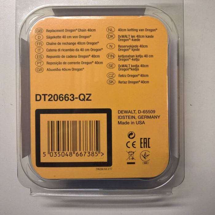 Цепь DeWALT 3/8'", 1.1 мм, 56 звеньев, длина шины 16"'/40 см (DT20663) изображение 3
