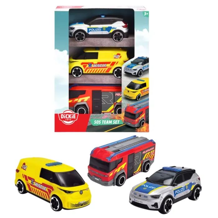 Игровой набор Dickie Toys Команда SOS полиция, скорая и пожарная машины (3712028) изображение 2