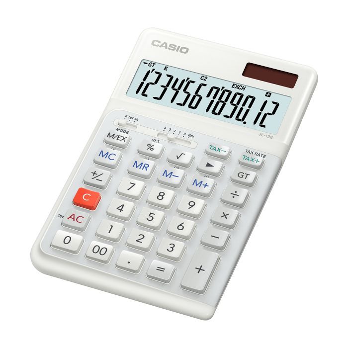 Калькулятор Casio JE-12E-WE-WA-EP, белый (CALC-CAS-JE-12E-WE-W)