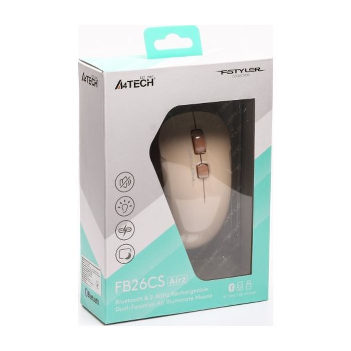 Мышка A4Tech FB26CS Air2 Bluetooth/Wireless Cafe Latte (4711421999236) изображение 11