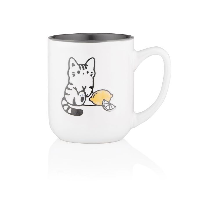 Чашка Ardesto Cat, 380мл, кераміка, біло-сірий (AR3055) зображення 2