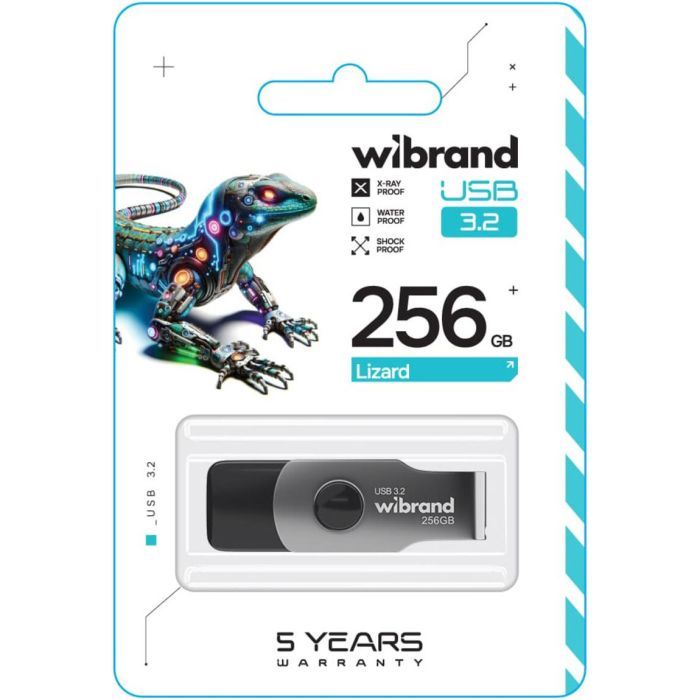 USB флеш накопитель Wibrand 256GB Lizard Black USB 3.2 (WI3.2/LI256P9B) изображение 3