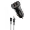 Зарядное устройство XO TZ10 2.4A/2 USB + Micro USB Black (XO-TZ10-MC-BK)